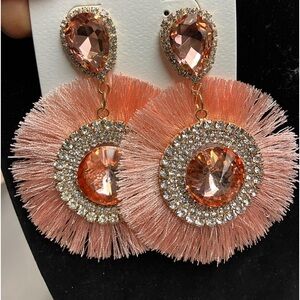 Peach dressy earrings with backs